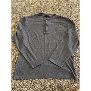 Royal Testimony Mens XL Thermal Shirt Charcoal Gray Long Sleeve Waffle Knit Top